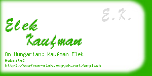 elek kaufman business card